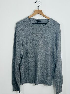 Men's System Heathered Cashmere Mix Long Sleeve Pullover Sweater Size L